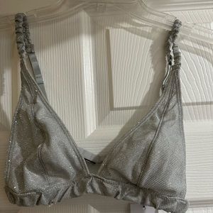 Glittery silver bralette